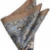 Joseph Abboud Silk Pocket Square, Taupe Paisley -Joseph Abboud Store MW40 8WKE 41 JOSEPH ABBOUD TAUPE MAIN