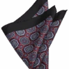 Joseph Abboud Silk Pocket Square, Black & Burgundy Medallion -Joseph Abboud Store MW40 8WKF 30 JOSEPH ABBOUD BLK BURG MAIN