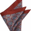 Joseph Abboud Silk Pocket Square, Rust Medallion