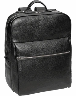 Joseph Abboud Pebble Leather Backpack, Black