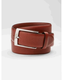 Joseph Abboud Feather Edge Belt, Cognac Herringbone
