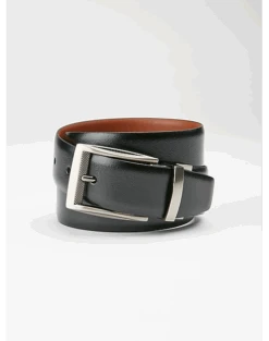 Joseph Abboud Feather Edge Reversible Belt, Black