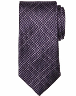 Joseph Abboud Narrow Tie, Purple Tonal Plaid