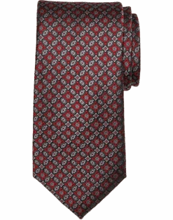 Joseph Abboud Narrow Tie, Red Medallion