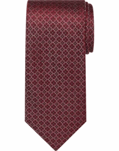Joseph Abboud Narrow Tie, Burgundy Mini Floral