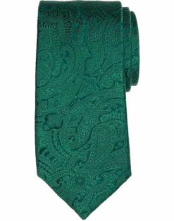 Joseph Abboud Narrow Tie, Green Tonal Paisley