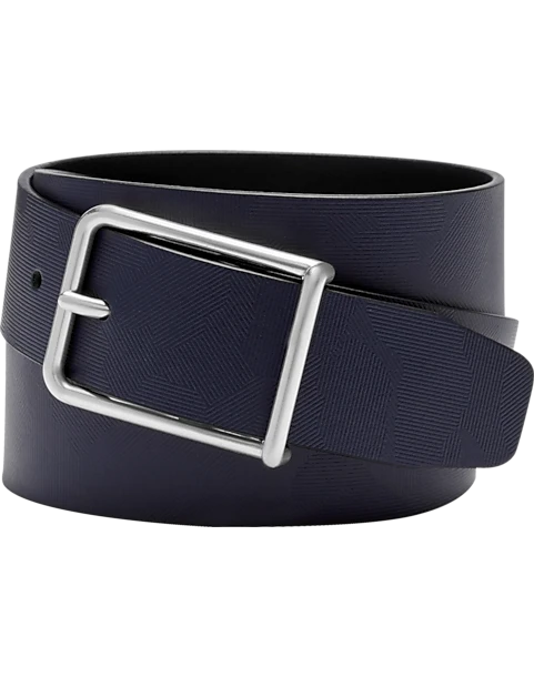 Joseph Abboud Leather Casual Belt, Navy Abstract Geometric 3 Joseph Abboud Leather Casual Belt, Navy Abstract Geometric