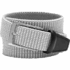 Joseph Abboud Woven Casual Belt, Gray & White Diamond Check