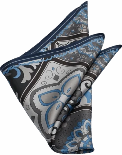 Joseph Abboud Pocket Square, Black Tile Mosaic