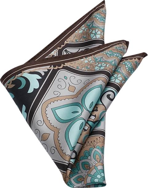 Joseph Abboud Pocket Square, Green Tile Mosaic 3 Joseph Abboud Pocket Square, Green Tile Mosaic