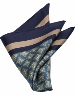 Joseph Abboud Pocket Square, Blue Medallion