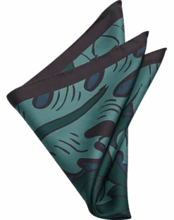Joseph Abboud Pocket Square, Green Western Floral
