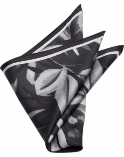 Joseph Abboud Pocket Square, Black Tropical