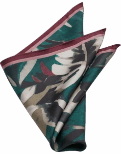 Joseph Abboud Pocket Square, Green Tropical