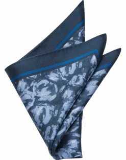 Joseph Abboud Pocket Square, Navy Abstract Swirls