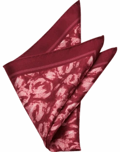 Joseph Abboud Pocket Square, Burgundy Abstract Swirls